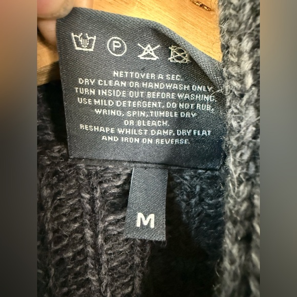 Aran Men’s Shawl Collar Cardigan 100% Merino Wool Sweater Jacket size M button - Picture 5 of 16